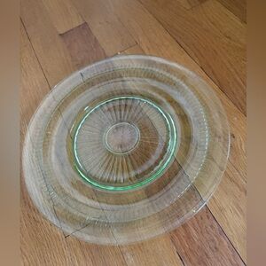 Vintage Uranium Green Glass Plate 11” Light Up Decor Dish